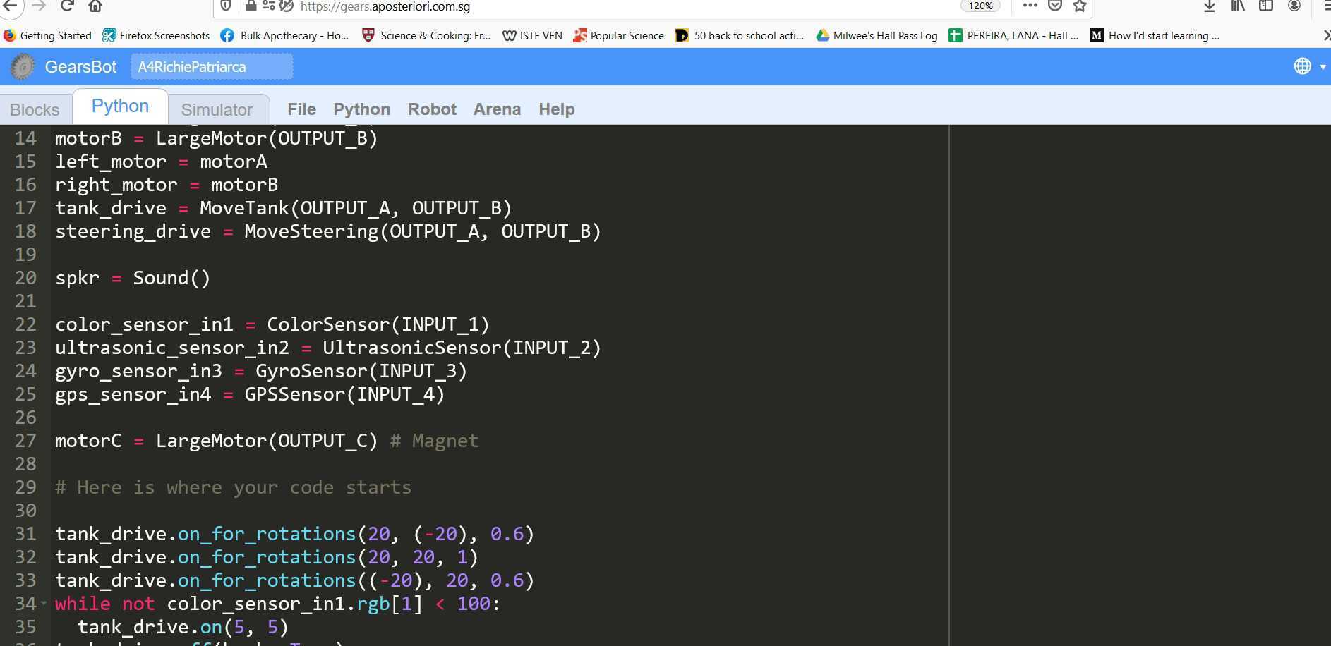 Turn work in for GearsBot Python