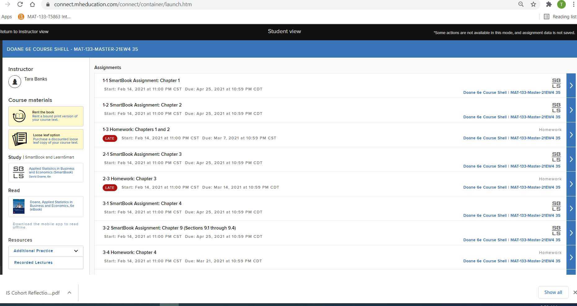 SmartBook Reading Assignments