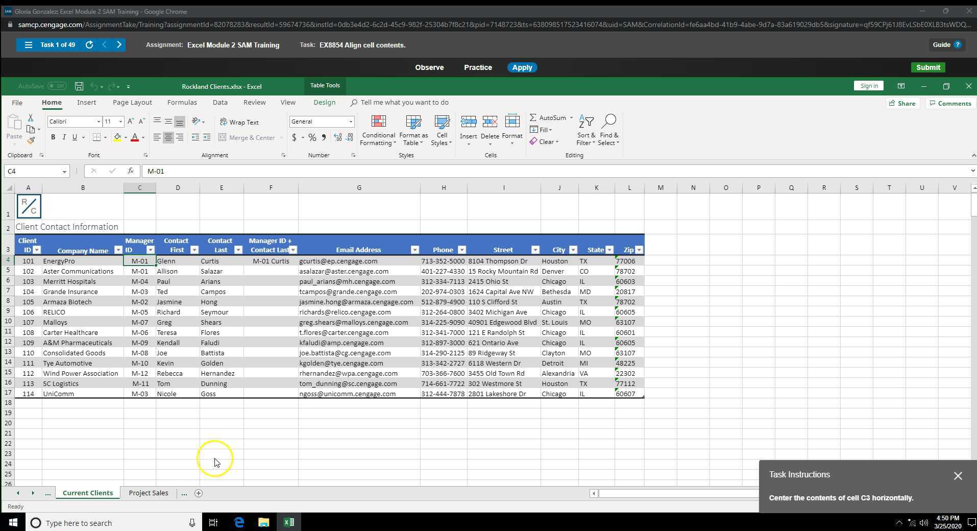 Excel Module 2 Training (Task120) Part 1