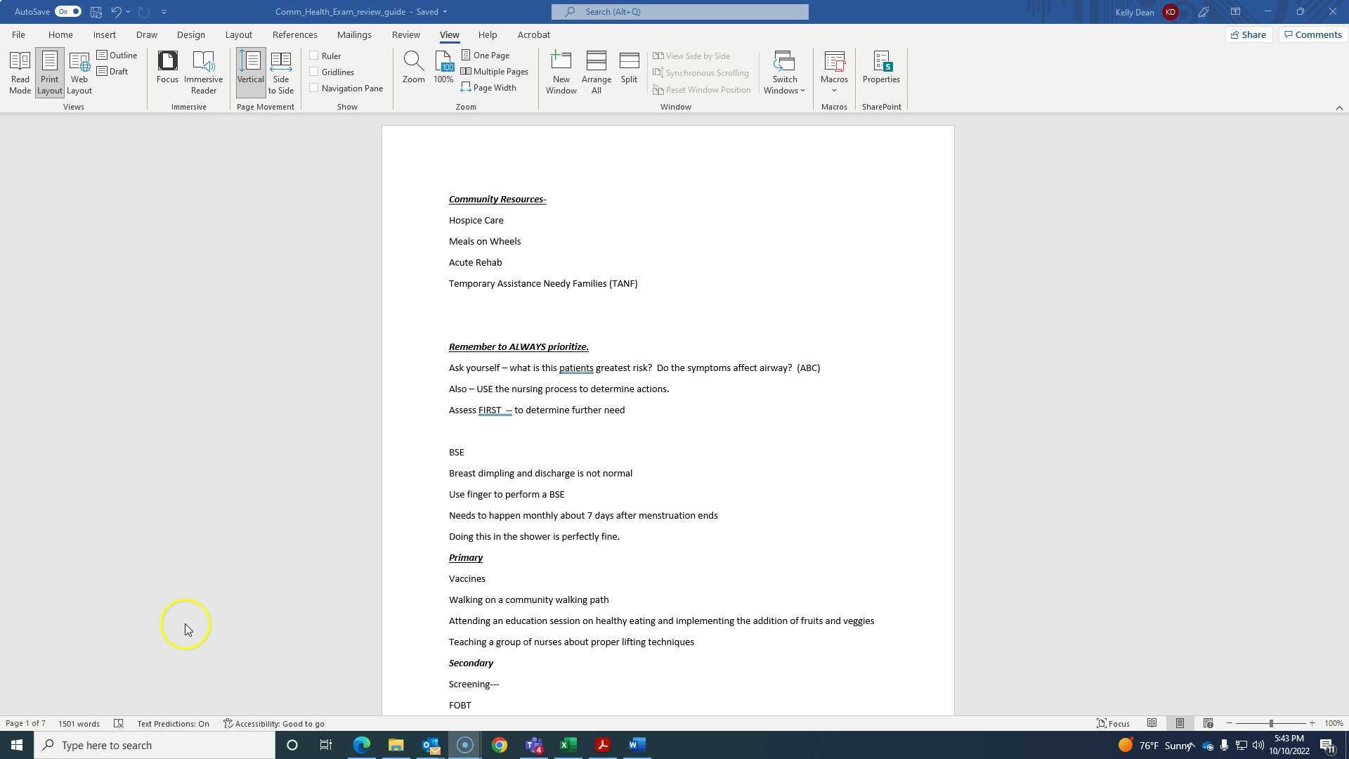 Comm Health Exam Study Guide