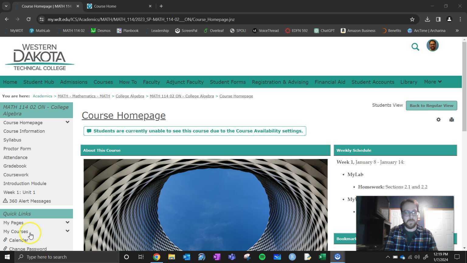 MATH 114 Online Welcome Video Math 114 online welcome video