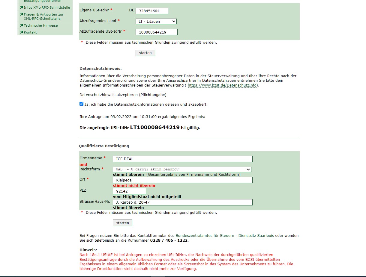 Snip BZSt UStIdNr. Bestätigung Google Chrome (10)