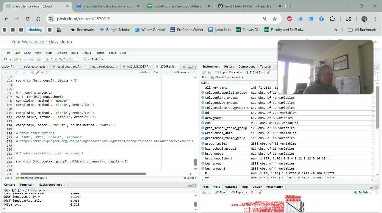 Demo of selecting vars for short list for different groups of variables