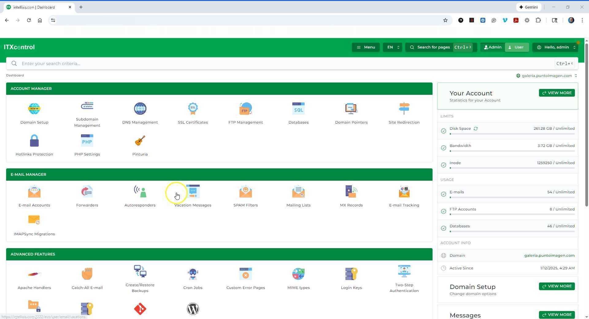 Create eMail DirectAdmin