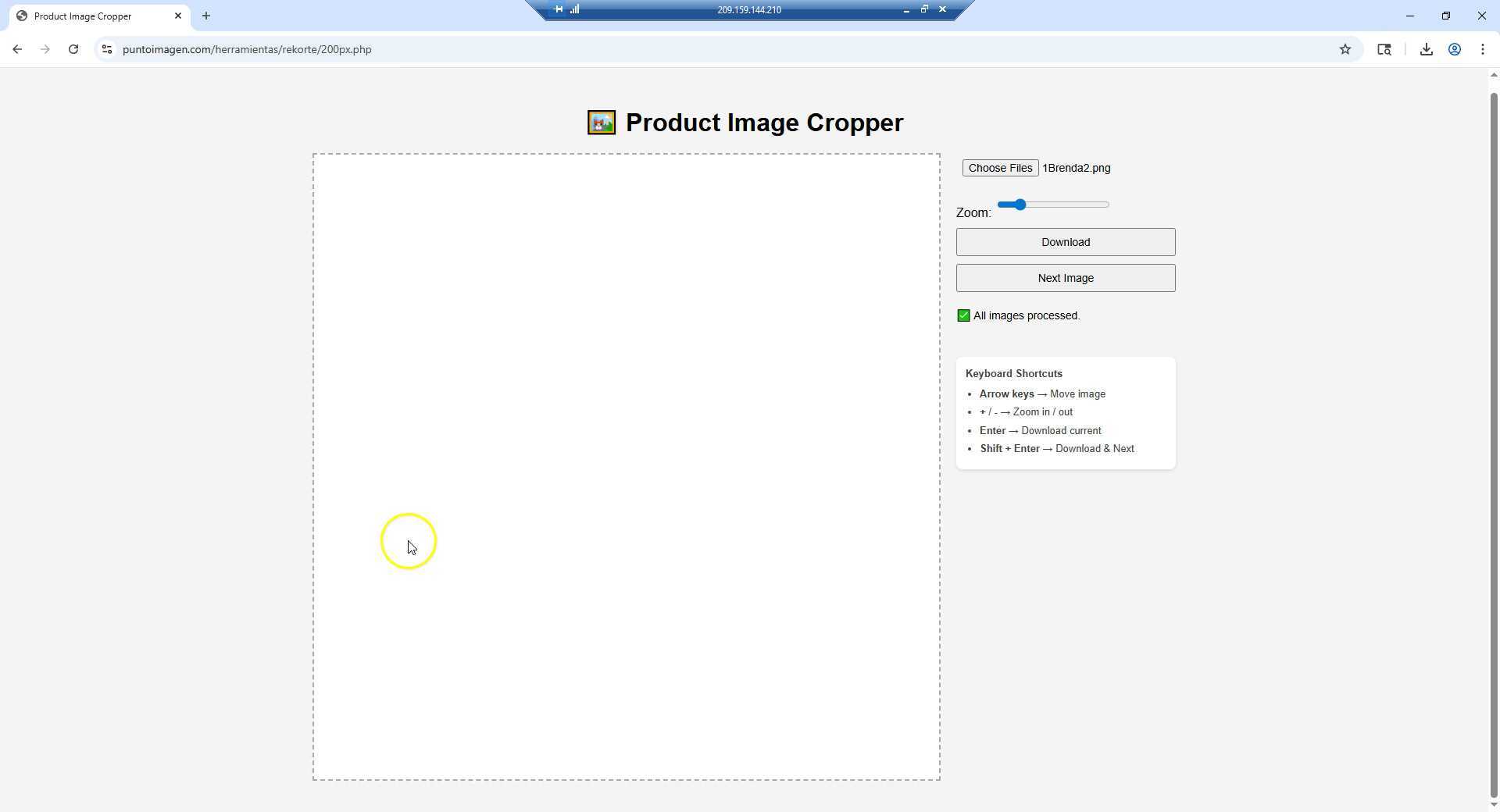 Product Image Crop Demostration