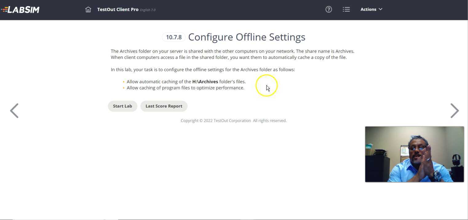 Offine Setting 10.7.8 Configure Offline Settings (on server)