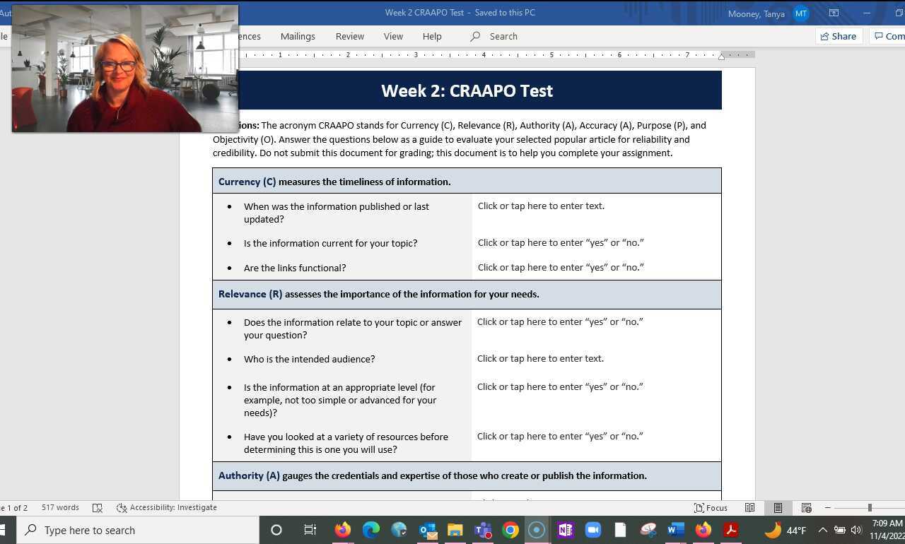 Getting Started With The CRAAPO Test