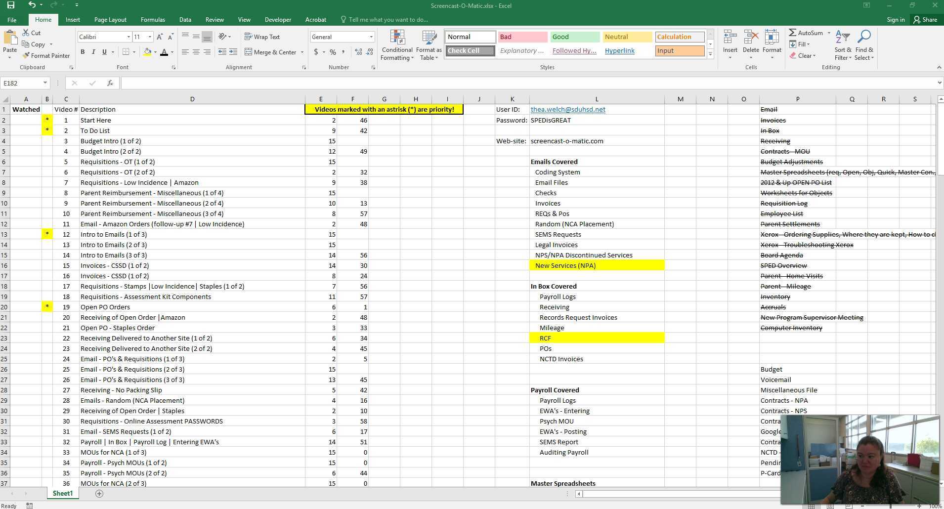 181 How to use ScreencastOMatic Spreadsheet