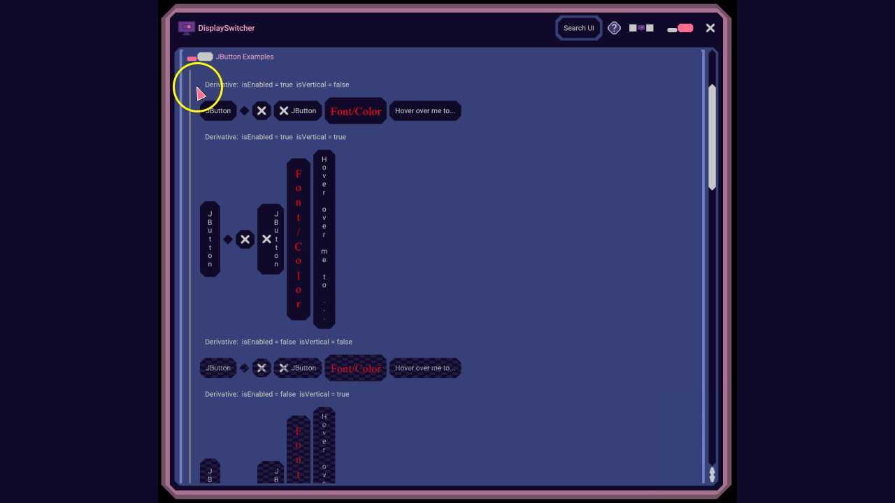 UI:  Buttons