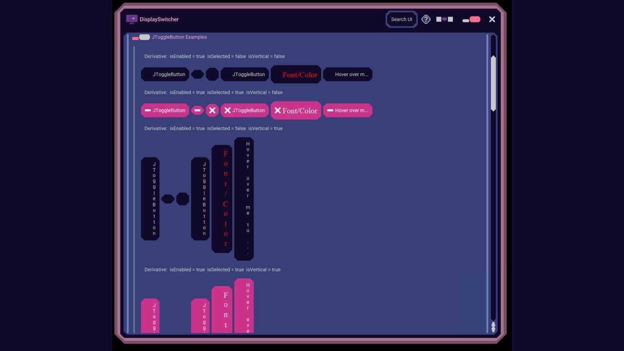 UI:  Toggle Buttons