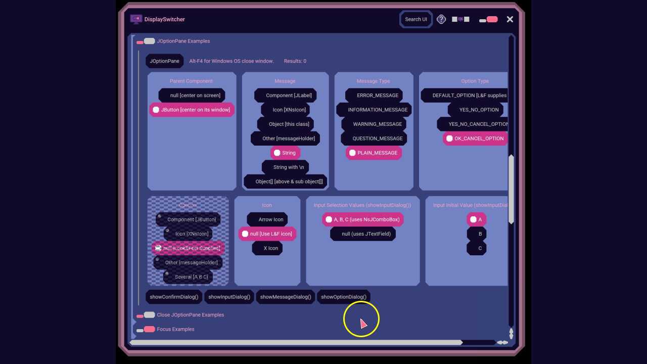 UI:  Dialogs
