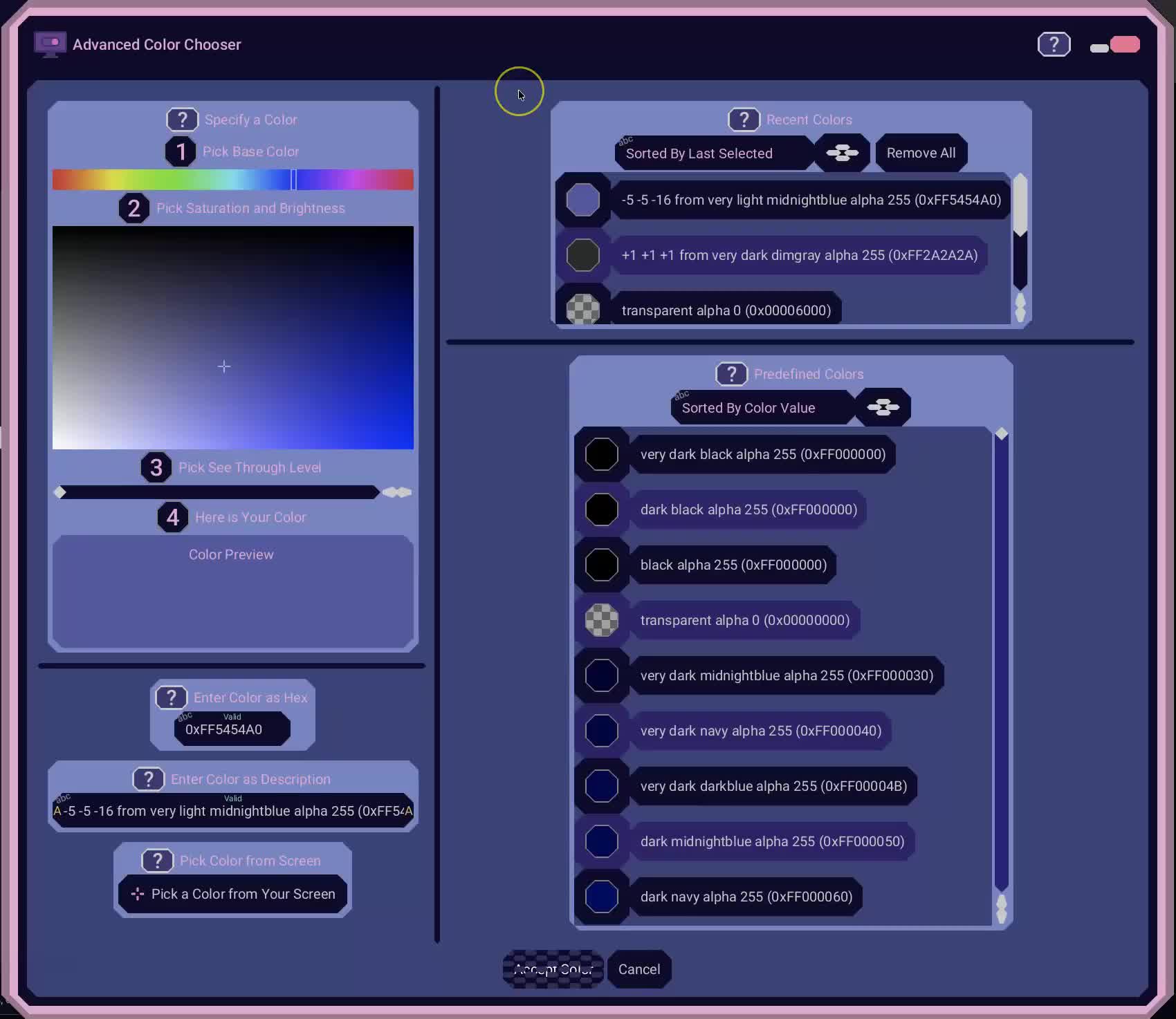 Color Chooser Overview