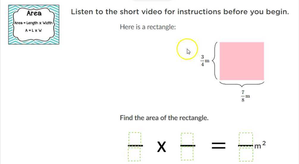 Area of a Rectangle with Fractional Sides
