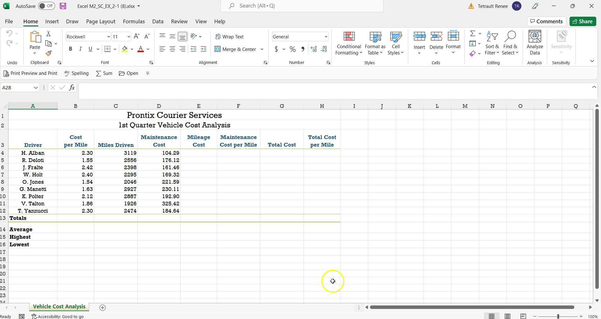 Excel Module 2 Prontix