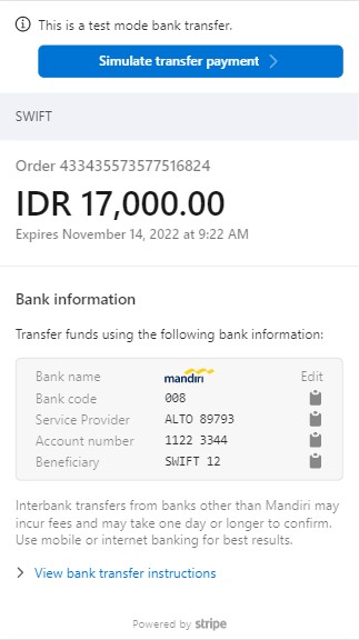 Snip - Bank Transfer Instructions - Google Chrome