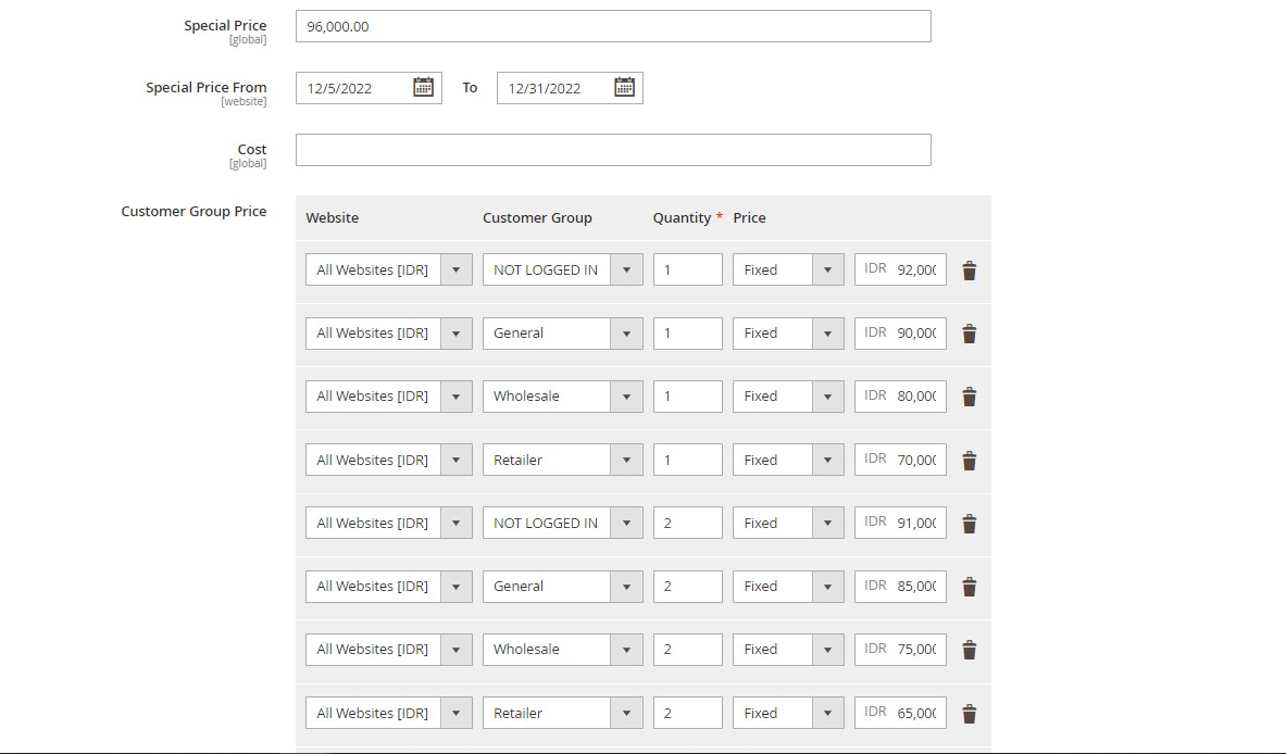 Snip Test Product with tier price Products Inventory Catalog Magento Admin Google Chrome