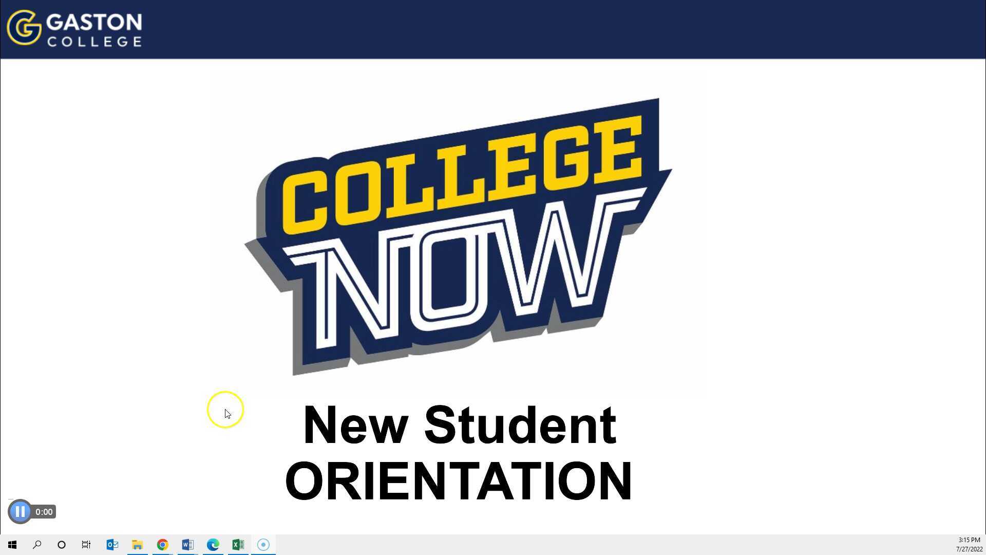 College Now New Student Orientation