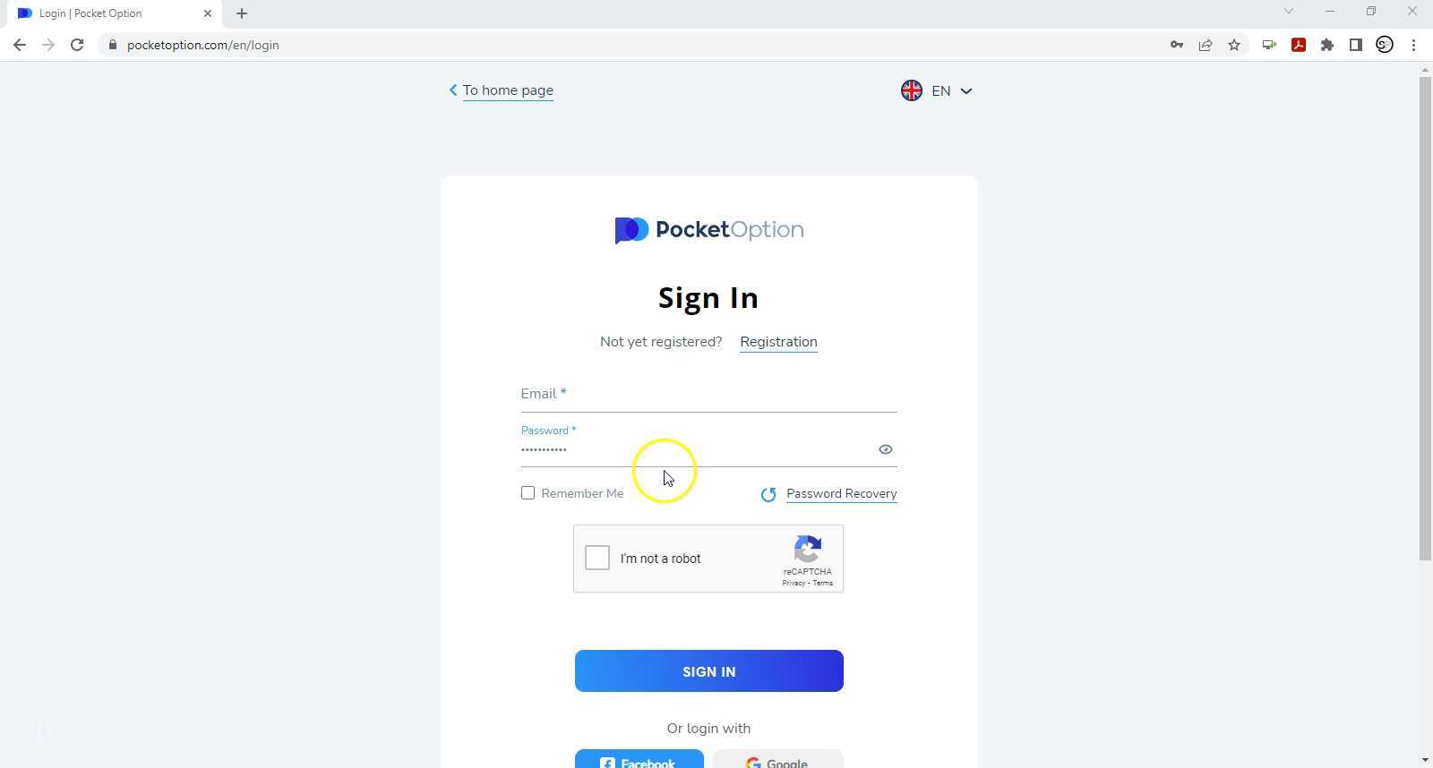 POCKET OPTIONS SIGN UP