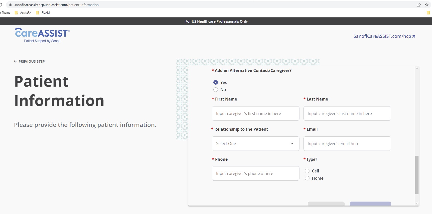 Snip Sanofi CareASSIST Google Chrome (7)