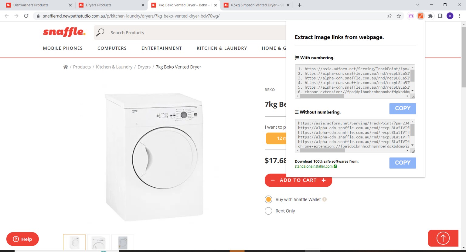 Snip 7kg Beko Vented Dryer Beko Dryers Google Chro