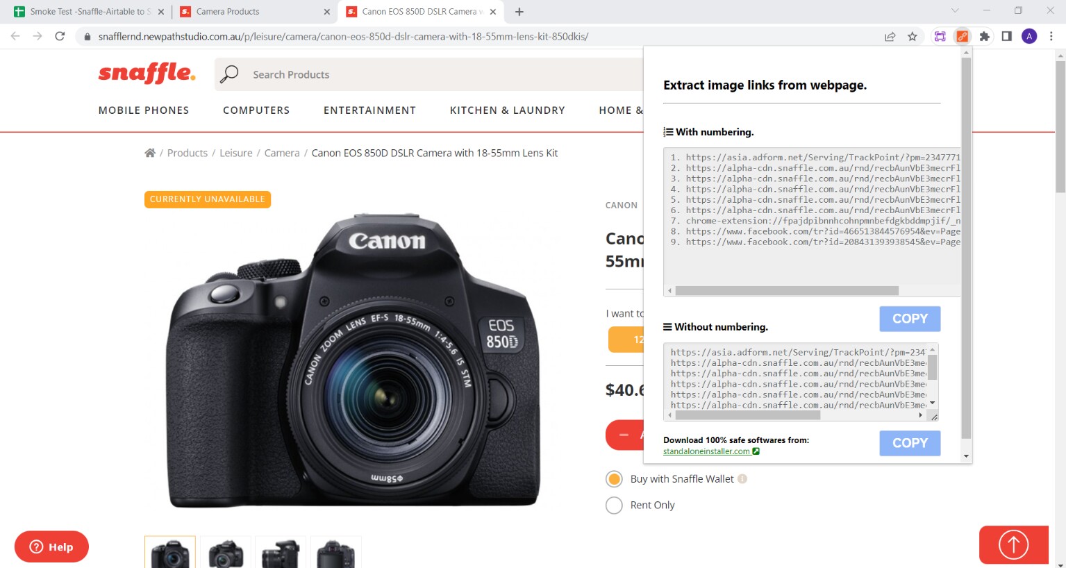 Snip Canon EOS 850D DSLR Camera with 1855mm Lens Kit Canon