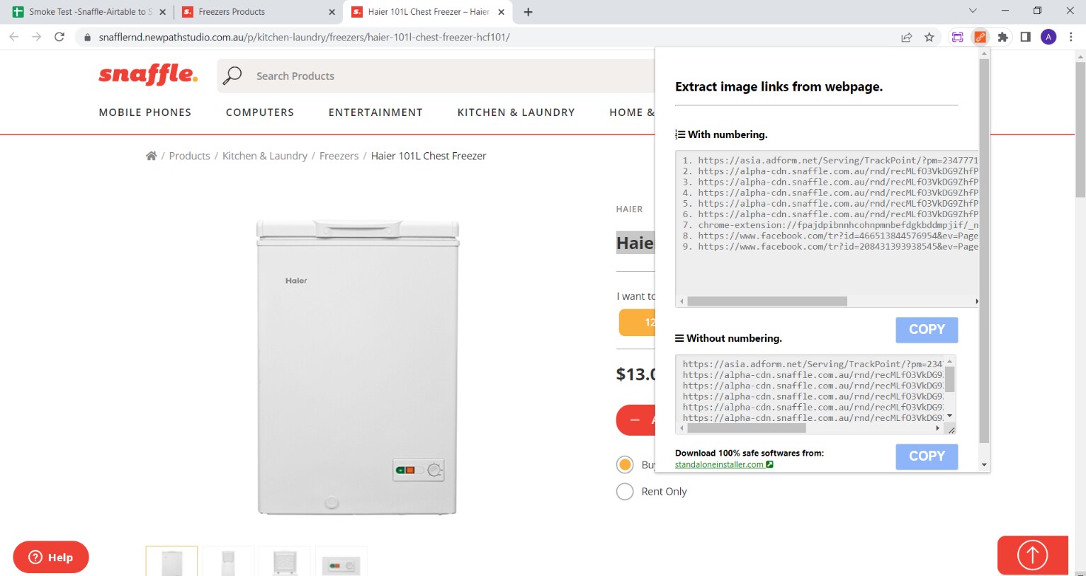 Snip Haier 101L Chest Freezer Haier Freezers Google Chro