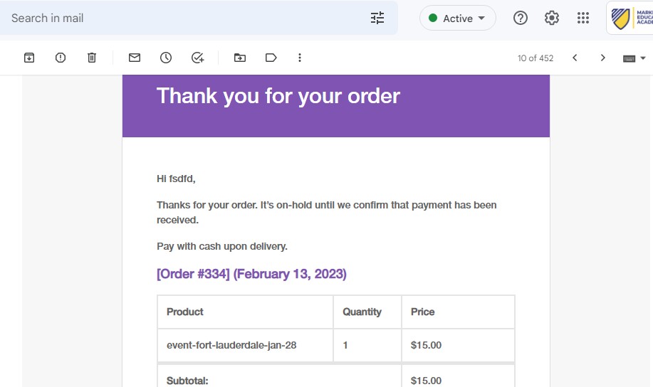 Snip Your Business Speaking Academy order has been received!