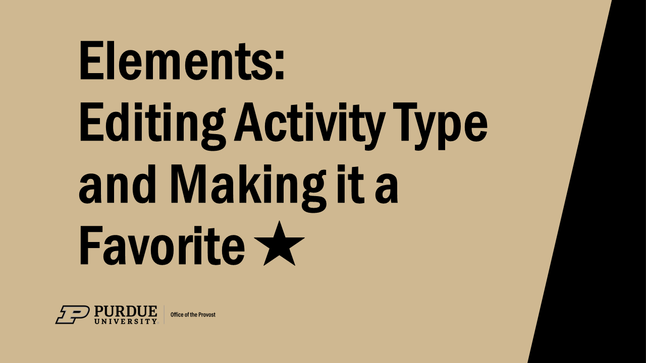 Editing and Updating Activity Types in Elements