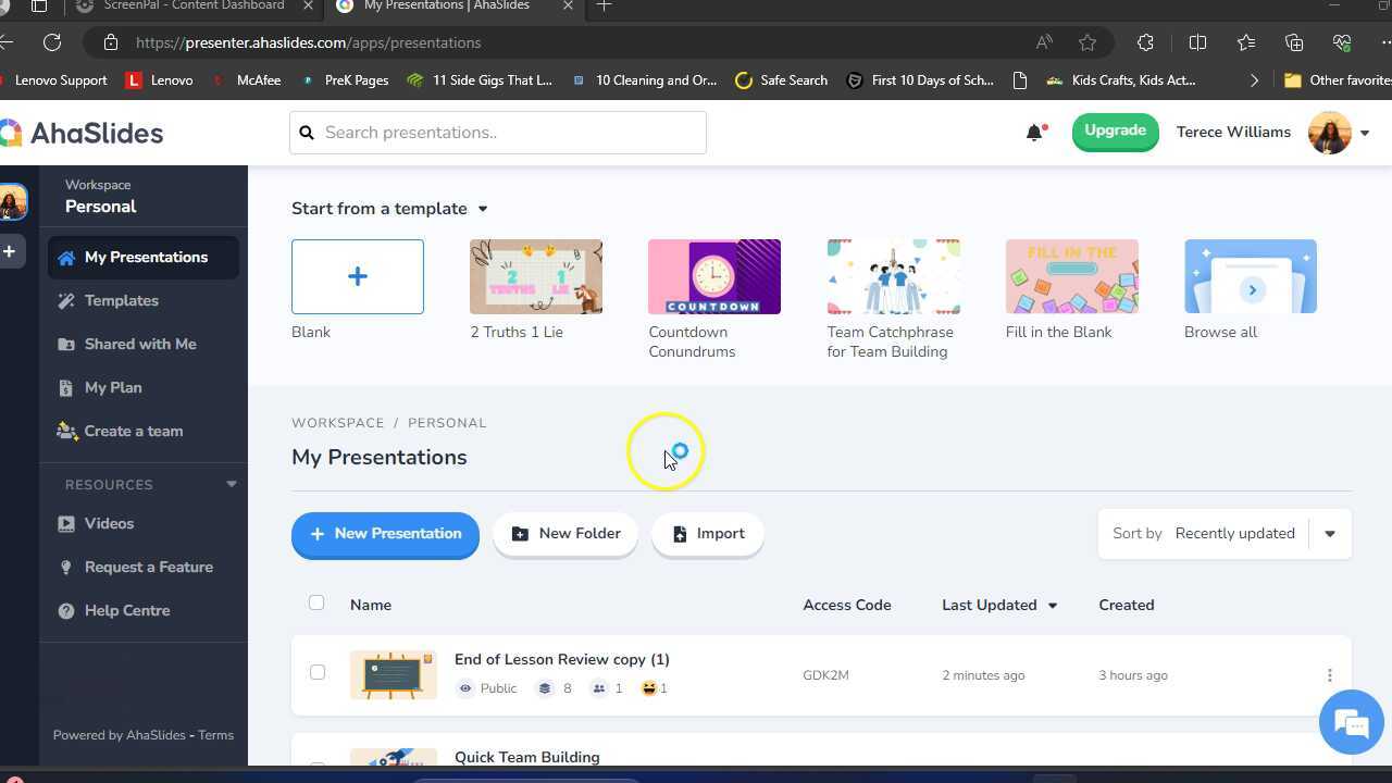 AhaSlides presentation